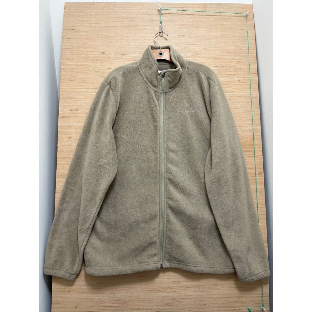 Magellan Outdoors Mens XL Tan Full Zip Fleece Jacket Mock Neck Hiking Gorpcore